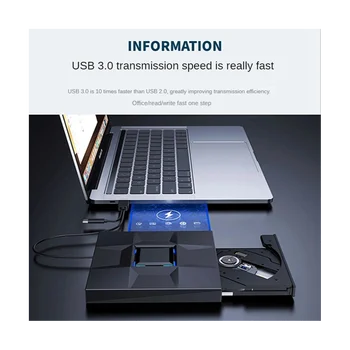 Портативный USB 3.0 Type-C для записи CD DVD +/-RW Оптический привод DVD-привод Внешний для настольного ноутбука