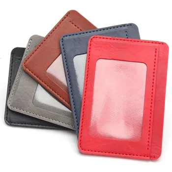 Портативный чехол-держатель для кредитной карты, 5 карманов для автобусных карт, футляр для удостоверения личности, модная однотонная сумка из искусственной кожи, защитный футляр для карт