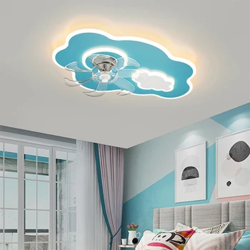 Потолочные светильники в скандинавском стиле для детской комнаты, спальни, складной потолочный вентилятор со светодиодной подсветкой, кабинета, управления освещением в помещении