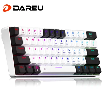 Проводная механическая клавиатура DAREU EK861S RGB 61 Клавиша, красные переключатели, колпачки для клавиш из АБС-пластика, N-образный перекидной механизм с магнитными ножками
