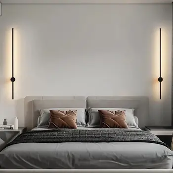 Простой декоративный креативный фон для лестничного прохода настенные светильники Линейной формы, настенный светильник со светодиодной лентой в гостиной