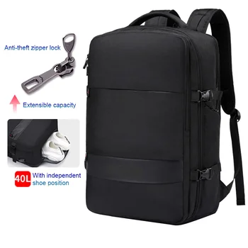 Противоугонный расширяемый 15,6-дюймовый рюкзак для ноутбука, мужская водонепроницаемая многофункциональная деловая школьная сумка Mochila с USB-зарядкой