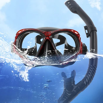 Профессиональная силиконовая маска для подводного плавания с полностью сухой дыхательной трубкой, комплект из 2 предметов, очки для плавания с защитой от запотевания для взрослых, снаряжение для подводного плавания