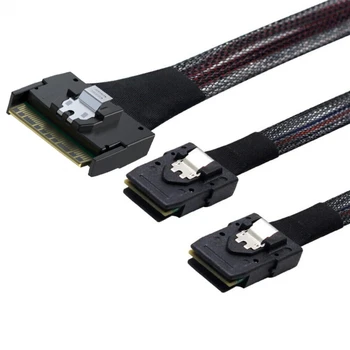 Прочный кабель для подключения сервера SlimSAS SFF-8654 8I 74P к 2 портам SAS SFF-8087