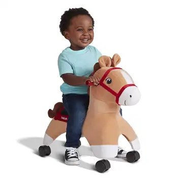 Радиофлаер, ботинки: Пони на колесиках, плюшевая лошадь на колесиках для девочек и мальчиков