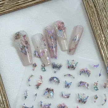 Ретро Мечтательная самоклеящаяся оболочка Светло-розовые наклейки для ногтей DIY Брелоки для ногтей с бронзовыми английскими буквами Наклейки для ногтей Принадлежности для нейл-арта