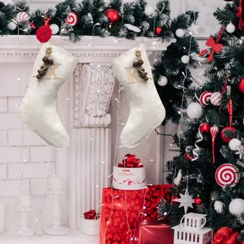 Рождественские носки, Носки с конфетами Санта-Клауса, Сумка, Украшение для Рождественской елки, Подарочные письма, Простой Элегантный Декор для дома