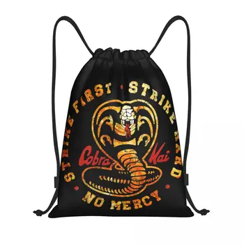 Рюкзак на шнурке Cobra Kai, спортивный рюкзак для спортзала, портативный, Малыш-каратист наносит первый удар, Жесткая, Безжалостная тренировочная сумка-мешок