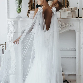 Свадебное болеро VG01, накидка-фата, свадебные шали для свадебного платья, тюлевые накидки на плечи, женские свадебные аксессуары для невесты