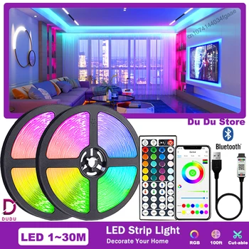 Светодиодные ленты Bluetooth Синхронизация музыки RGB Светодиодная лента подсветка телевизора Светодиодные лампы для украшения комнаты Luces Led 10 м 20 м 30 м Неоновый свет