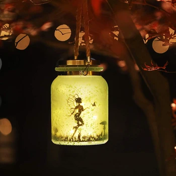 Светодиодный сказочный светильник, солнечный фонарь, стекло для каменщика, Подвесные садовые светильники, ландшафтные светильники, лампа для наружного свадебного декора