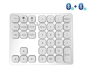 Серебристый бант Bluetooth Цифровая клавиатура Перезаряжаемая Беспроводная цифровая клавиатура для iPad Ноутбук Windows ios Slinet Цифровая клавиатура