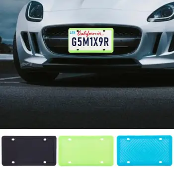 Силиконовая рамка номерного знака со светящейся окантовкой и уплотнительной прокладкой Водонепроницаемая и УФ-защита с плоской накладкой для легкового автомобиля-фургона