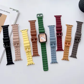 Силиконовый Ремешок Для Часов Apple Watch Band 44 мм 40 мм 45 мм 41 мм 49 мм 42 мм 38 мм 44 45 мм Ремень iwatch серии 6 se 3 4 5 7 8 Ultra Band