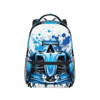 Синие Дорожные Рюкзаки Большой Емкости New Pattern Formula F1 Bag для Подростка