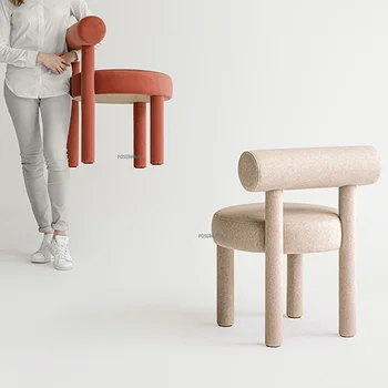 Скандинавский дизайнерский обеденный стул с креативной спинкой Современный минималистичный домашний стул для отдыха в отеле Ресторанный стул с мягкой спинкой
