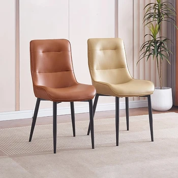 Скандинавский Итальянский обеденный стул из искусственной кожи, Роскошный минималистичный стул для ресторана со спинкой, Простая дизайнерская мебель для дома Cadeira WKDC