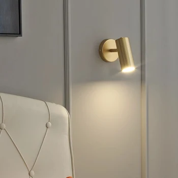 Скандинавский настенный светильник, Золото, железо в американском стиле, прикроватная лампа для спальни, современная гостиная, светодиодный настенный светильник, зеркальный светильник E27