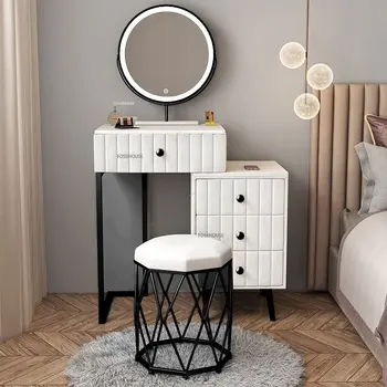 Скандинавский туалетный столик для мебели спальни Легкий роскошный комод с зеркалом, письменный стол 60/50/40 см, туалетный столик с выдвижными ящиками, туалетный столик