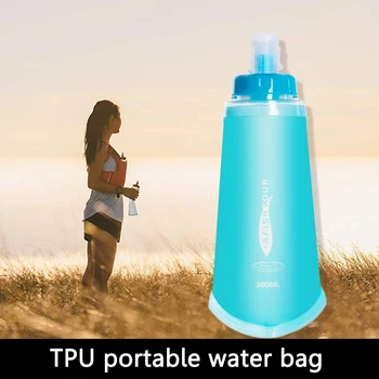 Складная бутылка для воды из ТПУ, складной гидратационный пакет для бега, силиконовая насадка, многоразовый, легкий для кемпинга на открытом воздухе