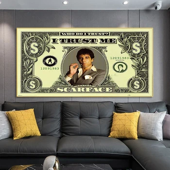 Современные абстрактные художественные плакаты с монетами и долларами, принты на холсте, настенные рисунки для домашнего декора в гостиной (без рамки)