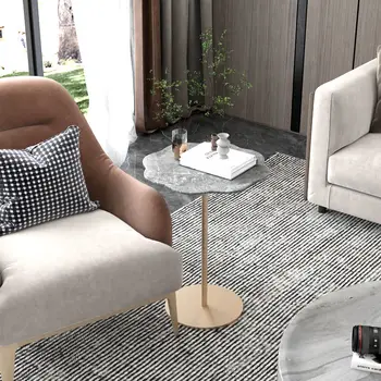 Современный минималистичный круглый приставной столик из кованого железа для гостиной, спальни, небольшой журнальный столик, Передвижной диван, Креативная угловая мебель