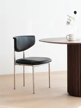 Современный скандинавский простой легкий роскошный тканевый домашний ресторан обеденный стул из нержавеющей стали дизайнерский стул со спинкой для кабинета