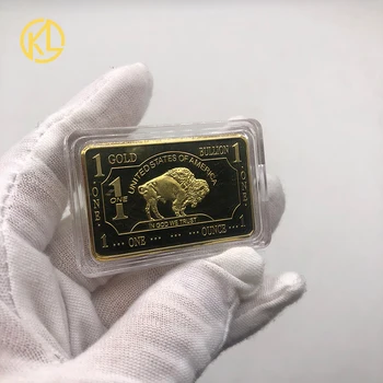Соединенные Штаты Америки Слиток золота Buffalo весом 1 Тройская унция Коллекционная позолоченная сувенирная коллекция Подарочная Памятная монета