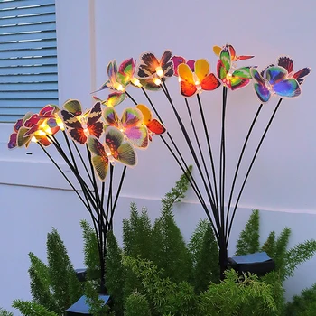 Солнечные Декоративные садовые фонари IP65 Водонепроницаемые Качающиеся фонари-бабочки Автоматическое включение/выключение теплого света для декора сада и двора