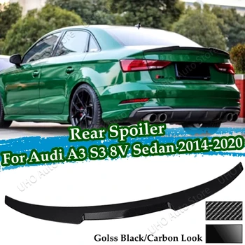 Спойлер Багажника Для Audi A3 Седан S3 8V 2014-2020 Автомобильный Спойлер Для Заднего Багажника Украшение Крыла ABS Из Углеродного Волокна Цвет