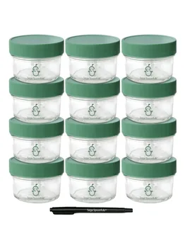 Стеклянные контейнеры для хранения детского питания Sage Spoonfuls Big Batch 4 унции с откручивающимися крышками (12 упаковок)