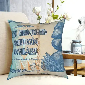 Сто триллионов долларов-Винтажная наволочка для банкнот Банка Зимбабве с принтом, Мягкая наволочка для подушки своими руками, Триллион