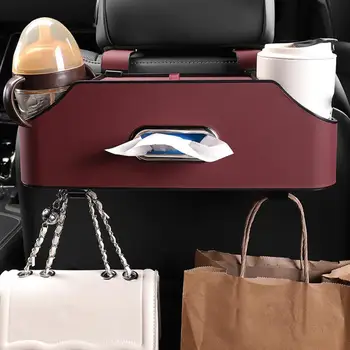 Сумка на спинку автомобильного сиденья, многофункциональный органайзер для хранения с подстаканником, Мусорное ведро, коробка для бумажных полотенец, сумка для хранения в автомобиле