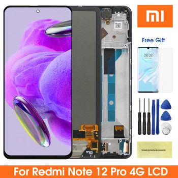 Супер Amoled Экран для Xiaomi Redmi Note 12 Pro 4G 2209116AG 2209116AG ЖК-дисплей Цифровой Сенсорный Экран с Рамкой Assebly
