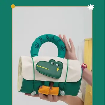 Съемная сумка для хранения 4-в-1, дорожная косметичка Hangbad, 2023 Новая сумка для хранения косметики с изображением милого мультяшного крокодила большой емкости