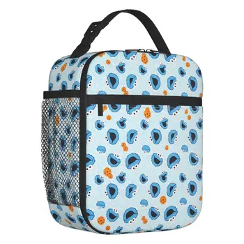 Термоизолированная сумка для ланча Cookie Monster Женская Улица Сезам, Многоразовый контейнер для ланча для школы, Многофункциональная коробка для еды