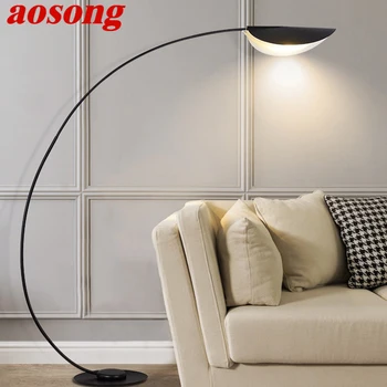 Торшер AOSONG Black Fishing в скандинавском стиле, современная семейная гостиная Рядом с диваном, креативный светодиодный декоративный светильник