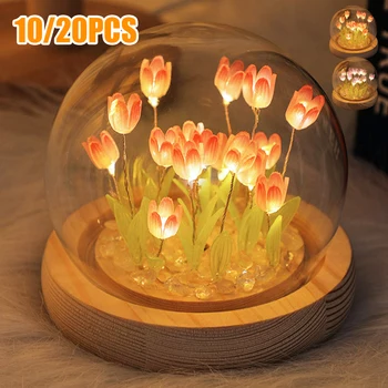 Тюльпан цветок ночник на батарейках Тюльпан цветок настольная лампа DIY моделирования Тюльпан ночник ручной работы прикроватный сна свет