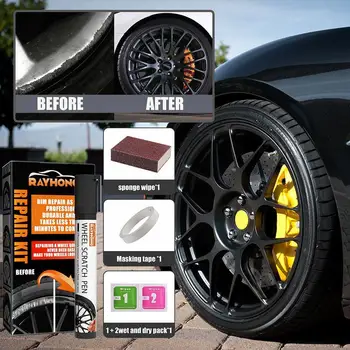 Универсальная Черная Краска Для Ремонта Легкосплавных Дисков Автомобиля Набор Клея Общего Назначения Для Ремонта Черной Краски Для Автомобиля Auto Rim Dent Scratc
