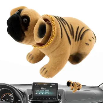 Фигурка собаки с головой на приборной панели, Кивающая Собака, украшение для приборной панели, Портативная автомобильная приборная панель, Качающая головой Собака, кукла-игрушка, украшения для