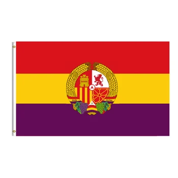 Флаг Испанской Социалистической Республики, наружный баннер с двумя латунными люверсами