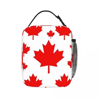 Флаг Канады Национальная культура Изолированные пакеты для ланча Сумки для пикника Термоохладитель Ланч-бокс Ланч-тотализатор для женщин Работа Дети Школа