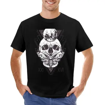 Футболка с ночным черепом, короткая футболка оверсайз, забавные футболки, приталенные футболки для мужчин
