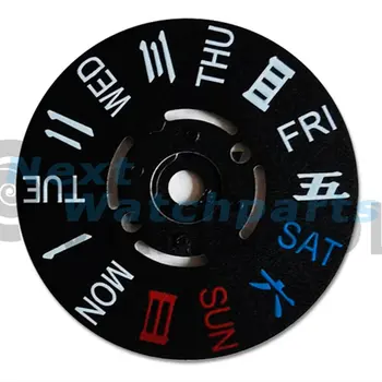 Черное англо-китайское недельное дисковое колесо, недельное колесо Подходит для положения NH35/36 3/3.8