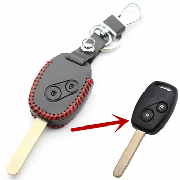 Чехол для дистанционного ключа из натуральной кожи с 2 кнопками для Honda Accord Civic CRV Pilot Odyssey