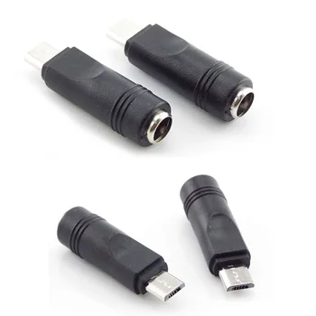 штекер постоянного тока 5,5*2,1 мм от розетки к разъему Micro USB, разъем преобразователя питания, разъем адаптера зарядного устройства для ноутбука/планшета/мобильного телефона