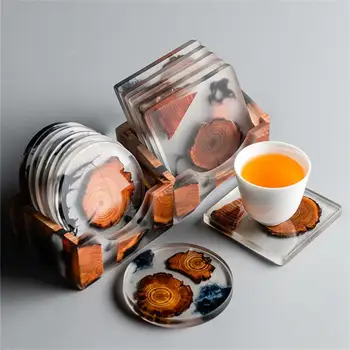 Японская деревянная подставка для чая, изоляционная прокладка из смолы, простой Подстаканник, креативная прокладка, Аксессуары для Чайной церемонии, домашняя Кипарисовая прокладка