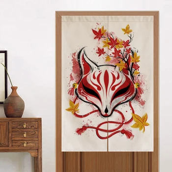 Японская маска с рисунком Ресторан Кухонная дверная занавеска Домашний декор