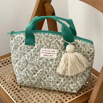 Японский стеганый изолированный ланчбокс, портативная дорожная маленькая сумка для женщин и детей, контейнер для хранения ланча, сумки для пикника с едой