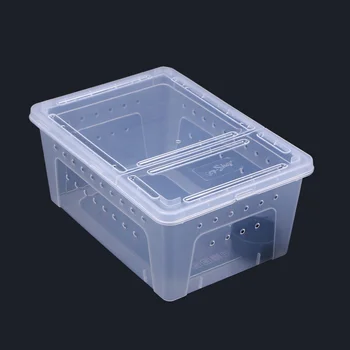 Ящик для разведения рептилий и амфибий Пластиковый кейс для хранения Контейнер для выкармливания Паука Скорпиона Геккона Насекомого Змеи